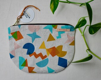 Sweet Shapes! On a linen half-moon bag