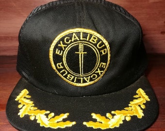 Vintage Excalibur black snapback trucker hat