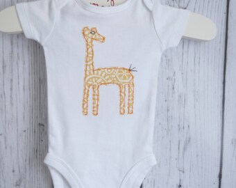 Giraffe on Short Sleeve Bodysuit