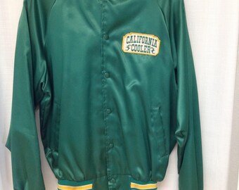 California Cooler Satin Look Jacket 1980's Vintage
