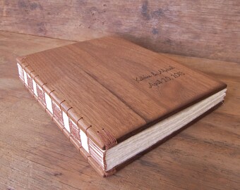 wood guest book -black walnut - custom wedding or cabin guestbook personalized rustic vacation home parent gift graduation - made to order