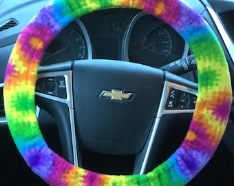 Steering Wheel Cover Multicolored Tie Dye Stripe Or Starburst