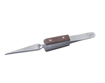 Cross-locking Fiber Tweezers Straight 4-1/2" Short Soldering Jewelry Wa 414-026