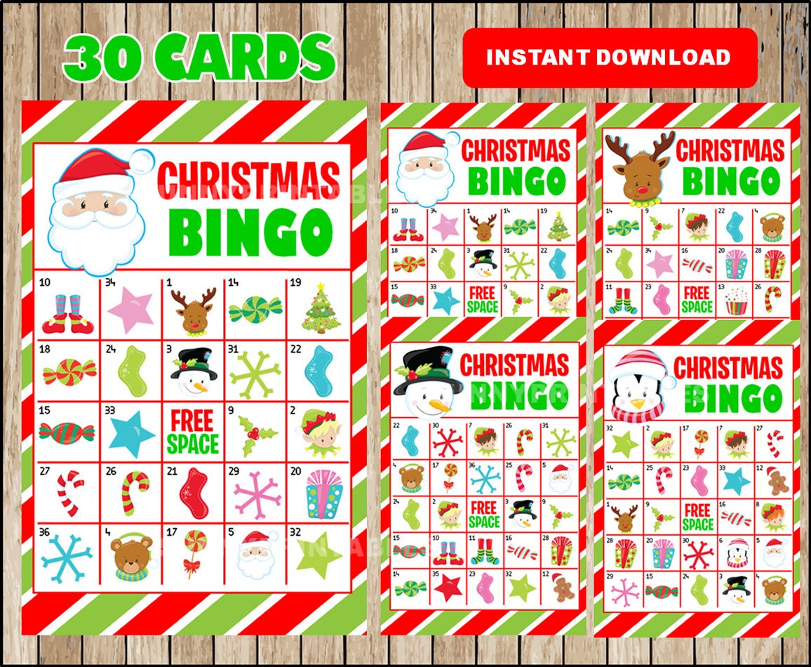Free christmas bingo card generator
