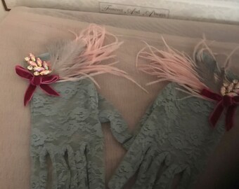 Gatsby gloves/Lace gloves/flapper gloves/bridal gloves/formal gloves/Weddinggloves/Vintage style gloves