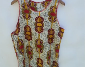 Chinese print tank top and shorts