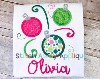 Swirl Ornament Christmas Machine Applique Design