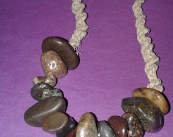 Himilaian riverstone hemp necklace