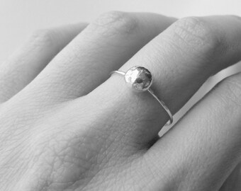 Sterling silver ring silver ball ring Sterling silver stacking ring stackable ring silver nugget