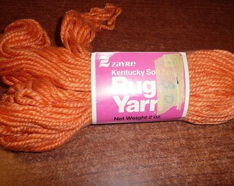 Vintage Zayre Rug Yarn Skein Orange Color