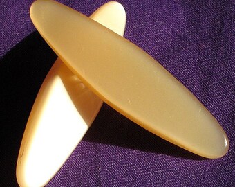 Statement Lucite Vintage Earrings Moonglow Bakelite Era Mocha Ovals Mid Century Hollywood Modernist Designer Signed Original Card Pierced