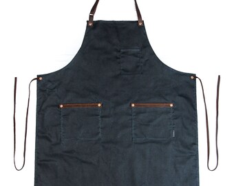 Industry Full Apron - Waxed Denim - Indigo