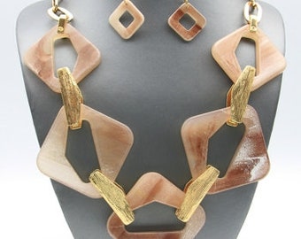 Abstract Links Necklace Set