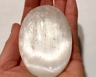Selenite Palm Healing Stone/ Large