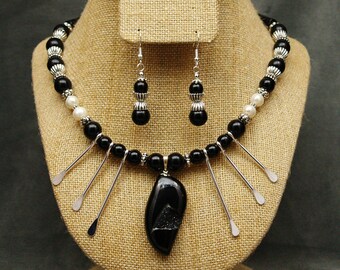 Onyx & Spike Druzzy Necklace