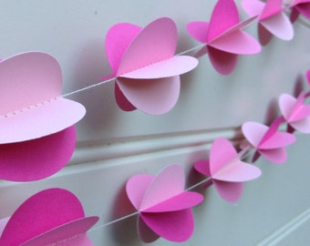 Pom Pom, 3D Paper Garland, Party Decor, Nursery Decor, Baby Shower, Circle Garland, Wedding, Paper Decoration, Choose Your Colour and Length
