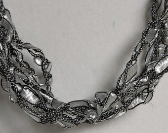 On Sale! Silver Mist - Crocheted Necklace