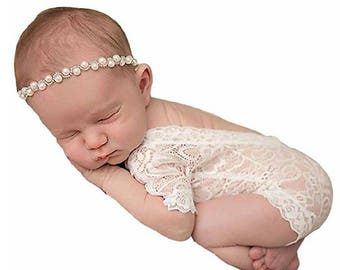 Baby girl photography lace short sleeve romper jumpsuit