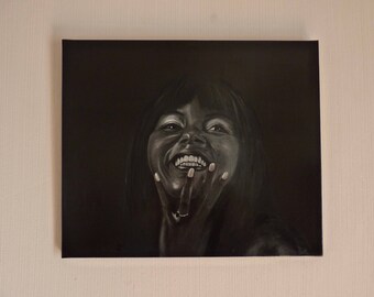 Abrihet 55/46 ARTBEIGE woman portrait acrylic painting