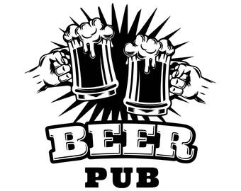 Mug Foam Beer Pub Cerveza Delicious Recreational Drink Alcohol Cold .SVG .EPS .PNG Vector Space Clipart Digital Download Circuit Cut Cutting