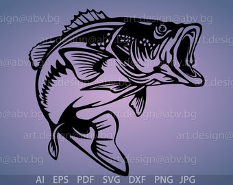 Download Largemouth bass fish | Etsy