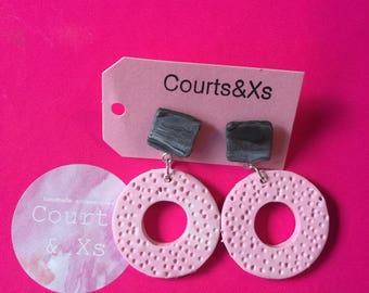 Marbled polymer clay earrings
