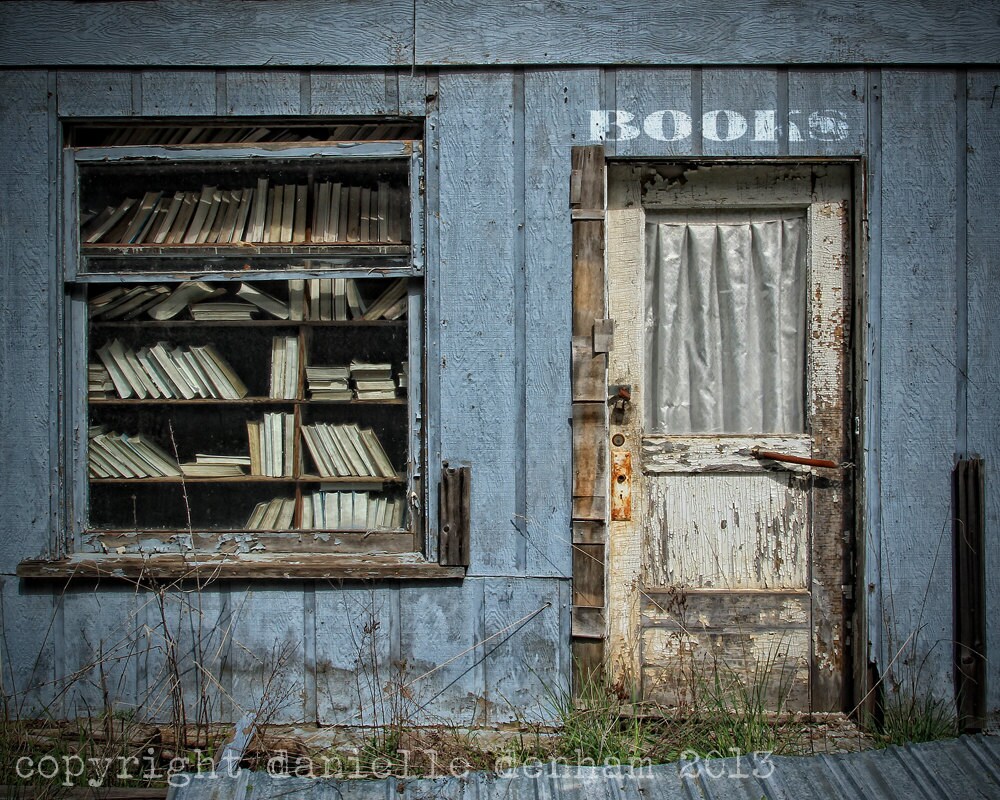 Book Photography Odell Oregon Abandoned Bookstore BlueFine