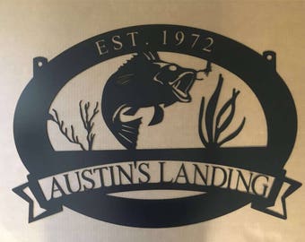 Personalized, metal sign with UNDERWATER FISH scene