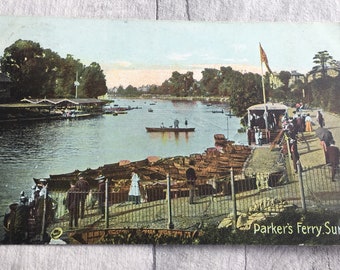 vintage postcard, vintage cards, vintage parkers ferry surbiton postcard surbiton postcard,
