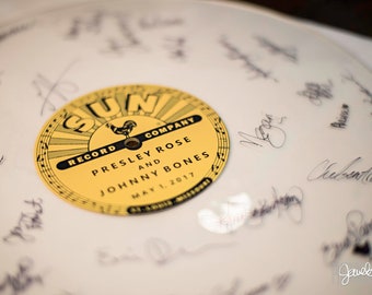 Blank Vinyl Record Guestbook with Custom Labels
