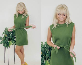 60's Pendleton Green Go-Go Dress