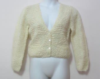 NOS Misses M Mohair Blend Cardigan Sweater "Mark Fore and Strike " Soft & Fuzzy Never Worn Free Shipping See Details