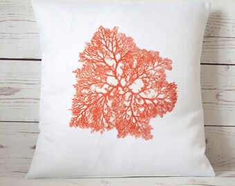 Corals Pattern White Cushion