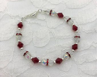 Garnet bracelet, January birthstone gift, January birthstone jewelry, January birthday gift, Garnet jewelry