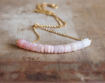 Opal Necklace, Gift for Her, Birthstone Necklace, Gemstone Necklace, Opal Jewelry, Birthstone Jewelry, Pink Necklace, October Birthstone