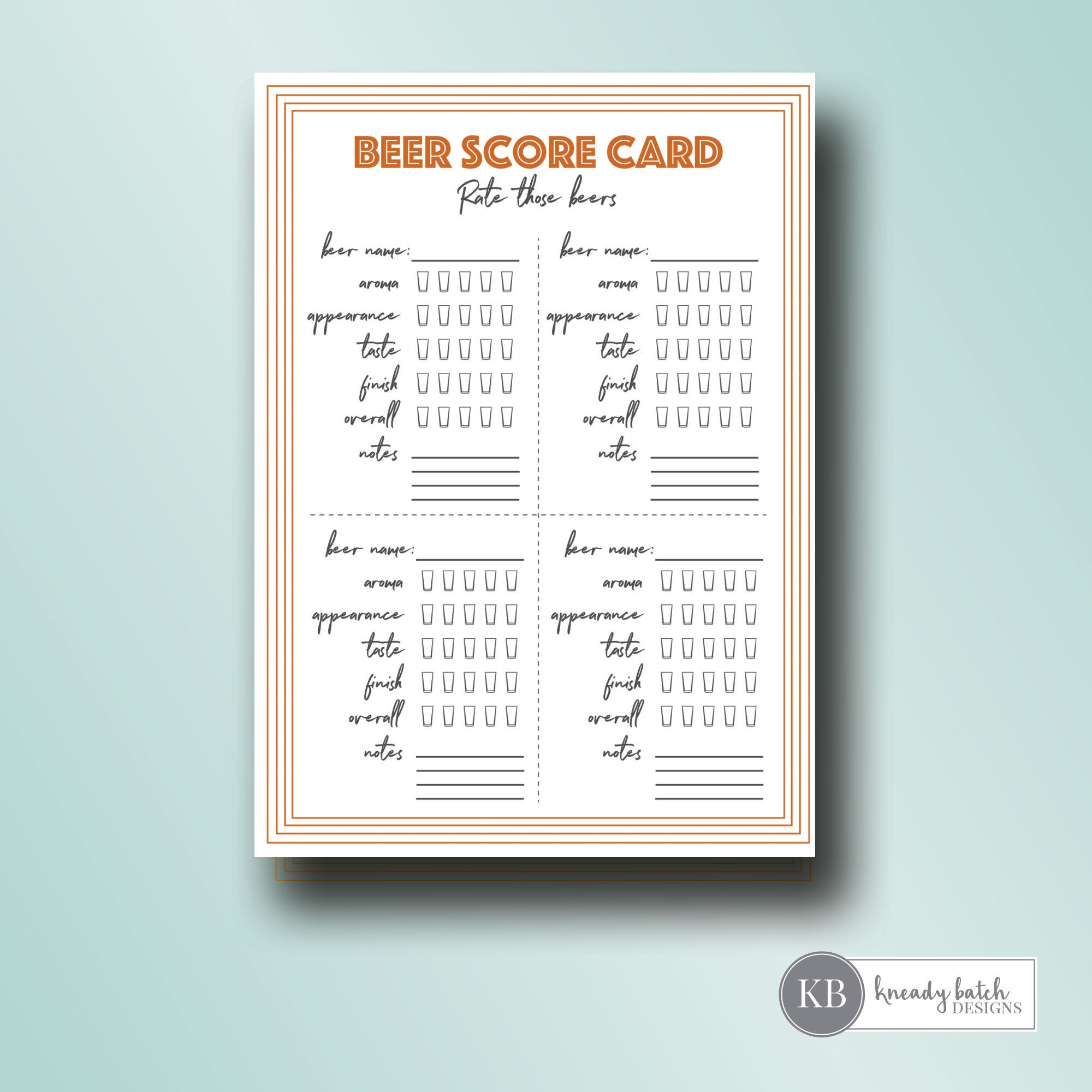 printable beer tasting score cards beer tasting party 5x7