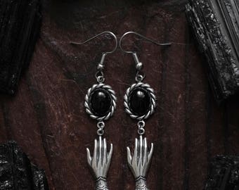 Witch earrings, pagan earrings, occult earrings, occult jewelry, hands earrings, witch jewelry, hands pendants, hands jewelry, fantasy