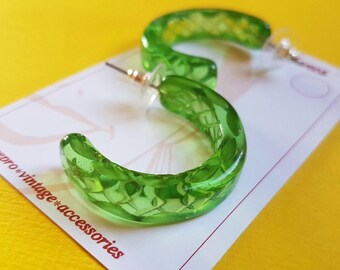 Snake Charmer carved fakelite earrings