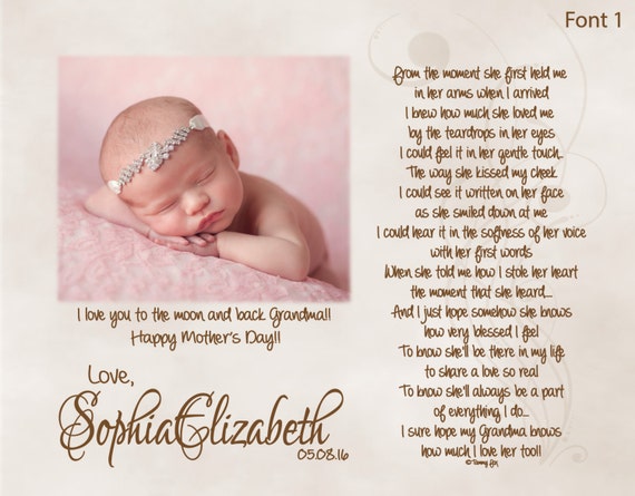 Items similar to New Grandma Mother's Day Gift from Baby-Personalized ...