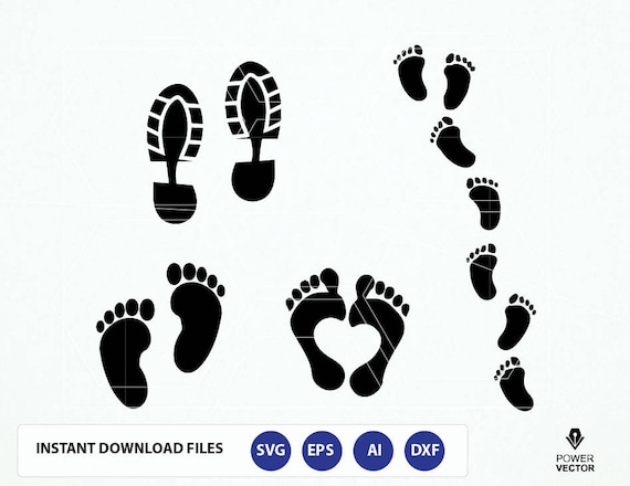 Download Human Footprints. Shoe prints Svg. Baby footprint svg file.