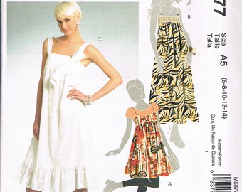 Size 6-14 Misses' Dress Pattern - Empire Waist Tent Dress Sewing Pattern - Sun Dress Sewing Pattern - McCalls M5377