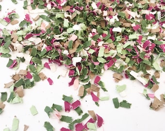 Boho Confetti | Neutral Confetti | Paper Shred Confetti | Recycled Confetti | Olive Green Confetti | Tribal Confetti | Green and Brown Confe
