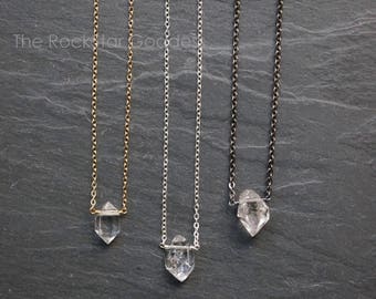 Herkimer Diamond Necklace / Herkimer Diamond / Select Diamond / Custom Length Chain / Crystal Necklace / Herkimer Necklace / Herkimer