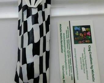 Mezuzah - Black and White Checkered Flag (#282)