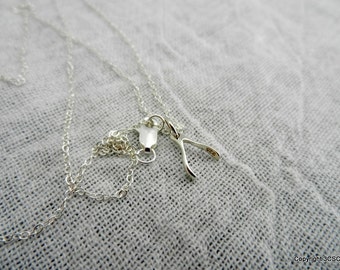 Petite Wishbone Sterling silver necklace