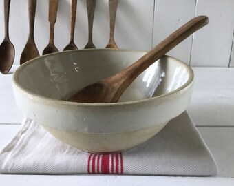 Mixing stoneware bowl, Vintage varnished French mixing bowl, Antique Rustic Jatte sandstone, Vintage kitchen bowl, Vintage stoneware dishes
