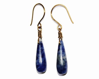 Sodalite Earrings, Blue Earrings