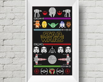 PATTERN: Star Wars Original Trilogy Cross Stitch Sampler