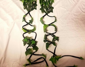 Poison ivy - eve - fairy - elf green leaves arm wraps pair of 2!