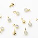 Tiny White Opal Pendant . White Opal Charm . Gemstone Pendant . Wedding Jewelry . 16K Polished Gold Plated over Brass - 2pcs / IA0018-PGWHO